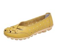 Alaso Mocassins Femmes en Cuir Casuel Confort Chaussures Plates Loafers Chaussures de Conduite été Sandales Ballerines Grande Taille 35-44