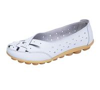 Alaso Mocassins Femmes en Cuir Casuel Confort Chaussures Plates Loafers Chaussures de Conduite été Sandales Ballerines Grande Taille 35-44