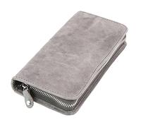 ALASSIO 2639 - Étui en cuir pour 3 stylos, stylos ou stylo-plume, étui en cuir avec fermeture, étui en cuir, étui à crayons env. 17,5x8x2,5cm, gris
