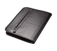 Alassio 30014 - Classeur à anneaux Limone, DIN A4, en cuir noir, env. 36 × 28,5 × 4 cm