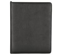 ALASSIO 30107 Classeur A4 IMPERIA, Porte-documents 33,5 x 27,5 x 4 cm, Noir | Porte-documents en simili-cuir noir FINEtouch, avec mécanisme à anneaux 25 mm, bloc, housse tablette et fermeture éclair