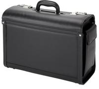 Alassio 45028 Pilotenkoffer Genova, aus strapazierfähigem Lederimitat, env. 46 x 35 x 20,5 cm, Noir