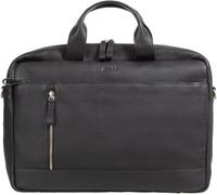 Alassio 47034 Tiber Sac à bandoulière en cuir véritable avec compartiment rembourré pour ordinateur portable 15"" Compartiment principal zippé Noir env. 28 x 41 x 9,5 cm.[G133] Noir