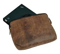 Alassio 601360 Housse Style pour Ordinateur Portable 15,6'' en Cuir véritable Marron