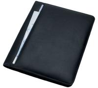 ALASSIO - Conférencier, serviette-écritoire CREMONA format A4, cuir Nappa, noir