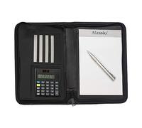 Alassio Corniglia 30144 Porte-Documents en Similicuir avec Calculatrice Noir Format A5 24 x 18 x 3,5 cm