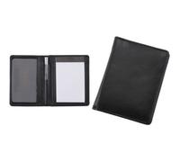 ALASSIO Étui cuir noir A8 75x110 mm pour bloc-notes avec compartiment cartes et mini stylo
