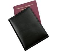 Alassio Porte-passeport en cuir Nappa véritable Film RFID Document Safe 14 cm Noir