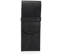 Alassio - Etui pour 3 stylos - Cuir véritable noir, 150 x 57 mm, fermeture à rabat (vide)
