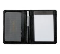 ALASSIO Monza - Étui pour Bloc-Notes - en Cuir véritable - Noir - 7,5 x 11 cm - Poche Filet pour Cartes de Visite, Bloc-Notes, Stylo à Bille