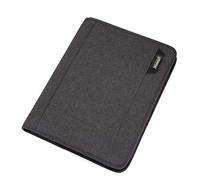 ALASSIO OLBIA 30119 Porte-documents A4 en nylon, anthracite, env. 36 x 28 x 5 cm, avec compartiment pour tablette, bloc-notes A4, mécanisme à anneaux, 6 compartiments pour cartes de visite et 2