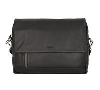 Alassio Oro Messenger en cuir 38 cm compartiment pour ordinateur portable noir