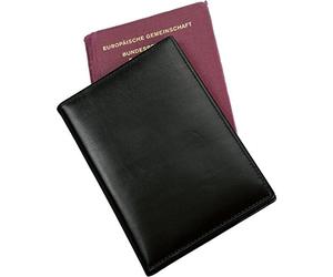 Alassio Passhülle aus echtem Nappaleder, mit RFID Document Safe Folie Porte-Carte d'identité, 14 cm, Noir (Schwarz)