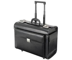 Alassio Pilotenkoffer "silvana", Leder, Schwarz, Mit Trolley (92705)