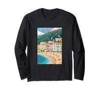 Alassio, Plage de Sable, Ville au Bord de la mer, Riviera Italienne, Art Manche Longue