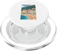 Alassio, Plage de Sable, Ville au Bord de la mer, Riviera Italienne, Art PopSockets PopGrip pour MagSafe