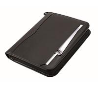 Alassio Porte-document conférencier REGGIO A4 simili cuir à anneaux noir