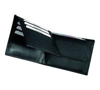 Alassio – Porte-monnaie classique en cuir nappa fin – 6 compartiments pour cartes – Noir 120×90 mm