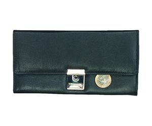 ALASSIO Portefeuille en Cuir Nappa Fin, env. Porte-Monnaie 18,5 x 9,5 cm, 18 cm, Noir