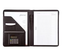 Alassio Réf 96086-1 Conférencier A4 avec calculatrice et bloc-notes Similicuir (Noir)