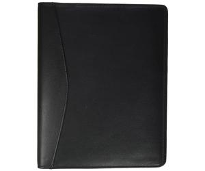 Alassio Reliure à anneaux Benaco 30007 A5, écritoire en cuir nappa, classeur à anneaux avec mécanisme à 4 anneaux pour documents au format DIN A5, dossier professionnel noir, dossier en cuir environ 23,6 x 18,5 x 3 cm