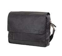 Alassio Oro Messenger en cuir 38 cm compartiment pour ordinateur portable noir