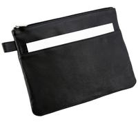 Alassio Sacoche banane/pochette pour ustensiles avec poche frontale Cuir noir