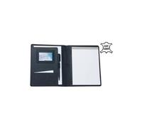 Alassio 43008 Bormio Porte-Documents A5 en Cuir Nappa Fin Noir Env. 23 x 18 x 2 cm - Porte-Documents pour Documents A5, avec Bloc-Notes et Pochette pour Documents A5