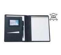 Alassio - serviette-écritoire bormio, a5, cuir nappa, noir, avec bloc a5, stylo, compartiment de rangement a5, compartiment po Noir G