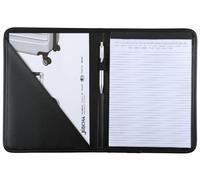 ALASSIO Serviette écritoire "SAVONA" Simili cuir A4 avec Bloc et pochette Noir