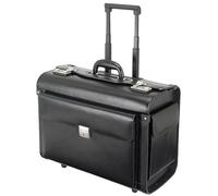 Alassio Silvana Sac à roulettes pour ordinateur portable Cuir Noir