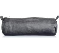 Alassio Trousse à crayons 43031 – Cuir véritable – Noir – env. 21 x 6 cm – Ronde, fermeture éclair