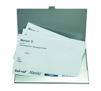 ALASSIO Visitenkartenetui aus Aluminium in Matter Optik, Etui für ca. 10 Visitenkarten Porte-Cartes de Visite, cm, Argenté (Silber)