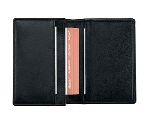 Alassio Visitenkartenetui aus feinem Nappaleder, mit 3 Fächer für ca. 30 Visiten- Oder Kreditkarten Porte-Cartes de Visite, 11 cm, Noir (Schwarz)