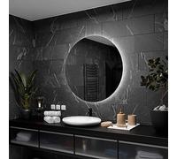 Alasta Bali Miroir LED Rond 120x120 cm avec Lumière pour Salle de Bain - Lumineux Personnalisable avec Accessoires LED pour Décor Mural