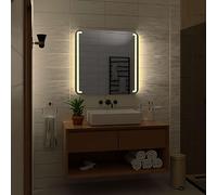 Alasta Oslo Miroir de Salle de Bain LED 70x70 cm - Miroir Mural avec Lumière Chaude