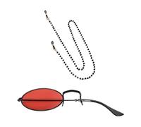 Alastor Anime Accessoires de cosplay Fournitures de fête pour Halloween Cosplay Cornes de diable Pinces à cheveux Monocle avec chaîne Lunettes monoculaires avec chaîne Cornes de diable Pinces à