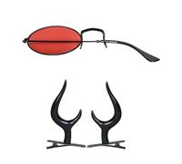 Alastor Anime Cosplay Accessoires de fête pour Halloween Cosplay Cornes de diable Pinces à cheveux Monocle avec chaîne