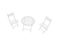 Alasum 1 Ensemble Mini Table et Chaise en Fer Blanc simulé poupées Ornements Blancs pour la Maison Meuble décoration intérieure Parure de Bricolage Blanche