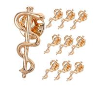 Alasum 10 Pièces Broches Serpent Vintage Alliage Épingles Médicales Caduceus Dorées Cadeau pour Médecins et Infirmières Accessoires de Revers Résistants et Élégants