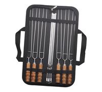 Alasum 10 pièces Lot de Brochettes Plates Acier Inoxydable pour Barbecue avec Étui de Rangement Bâtons Barbecue Réutilisables et Durables pour Jardin et Grillades Extérieures