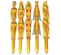 Alasum 10 Pièces Stylo Bille Égyptien en Plastique Doré, Écriture Rapide | Design Égyptien Élégant, Encre Séchage Rapide, pour Bureau, Journaux, Gribouillage et Fêtes Style Aléatoire