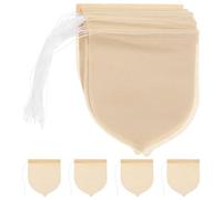 Alasum 100 Sachets Filtrants à Thé Jetables en Papier de Pâte à Bois Beige Cordon de Serrage, Faciles à Remplir Retirer, pour Infusion D'épices et Thé en Vrac