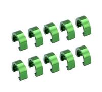 Alasum 10pcs Boucles de Vélo à Clip en C en Alliage D'aluminium Vert, Légères et Réutilisables pour Gestion de Câbles de Frein et Dérailleur VTT