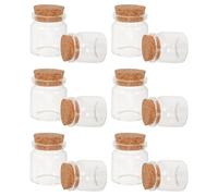 Alasum 12pièces Mini-Bouteilles Verre Transparent avec Bouchons Liège Petits Bocaux Réutilisables pour Décoration Vœux Rangement Bijoux et Loisirs Créatifs