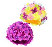 Alasum 2 pièces Bonnet Bain Fleur Femme Élastique Bonnet de Natation Floral Respirant pour Femmes Confortable et Antidérapant pour Protéger Cheveux Lors Baignade