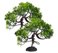 Alasum 2 Pièces Décoration Aquarium Pin Artificiel Plantes Plastique Bonsaï Simulé Compact pour Réservoir Poissons Ornements Aquarium Réalistes et Discrets