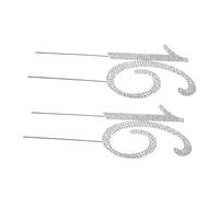 Alasum 2 Pièces Décorations Gâteau Ans Strass Réutilisables Cake Topper Argenté Léger pour Anniversaire Mariage et Anniversaire Facile à Nettoyer et Lot