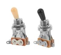 Alasum 2 Pièces Interrupteur de Guitare Électrique Positions avec Boutons Volume et Basse Métalliques Kit de Câblage pour Circuit de Guitare Noir et Beige