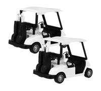 Alasum 2 pièces Modèle Mini Voiturette de Golf Alliage Traction Réaliste Décoration Anniversaire et Bureau Ornement Détaillé pour Jeux et Collection